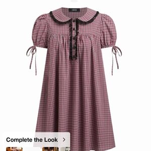 Cider Pink and Black Plaid Mini Dress